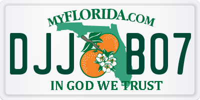 FL license plate DJJB07