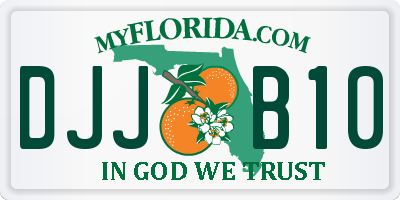 FL license plate DJJB10