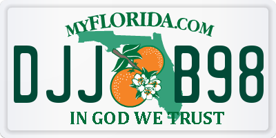 FL license plate DJJB98
