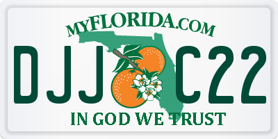 FL license plate DJJC22