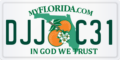 FL license plate DJJC31