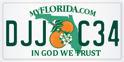 FL license plate DJJC34