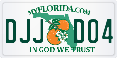 FL license plate DJJD04