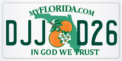 FL license plate DJJD26
