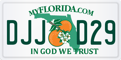 FL license plate DJJD29