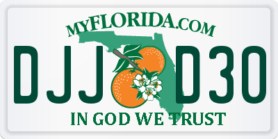 FL license plate DJJD30