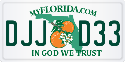 FL license plate DJJD33