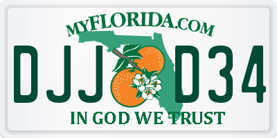 FL license plate DJJD34