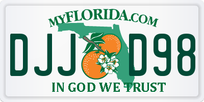 FL license plate DJJD98
