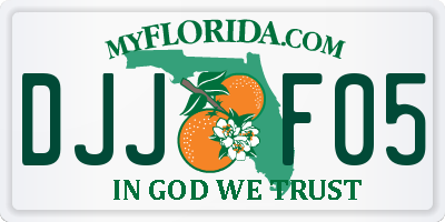 FL license plate DJJF05