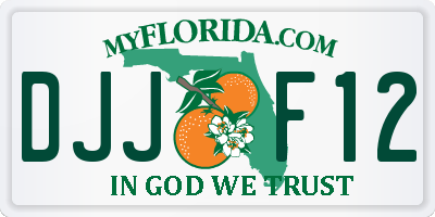 FL license plate DJJF12