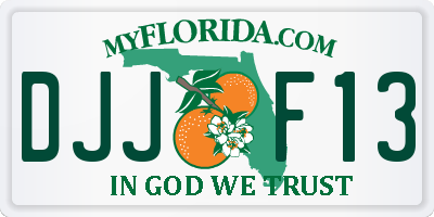 FL license plate DJJF13