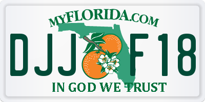 FL license plate DJJF18