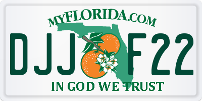FL license plate DJJF22