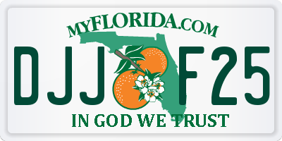 FL license plate DJJF25