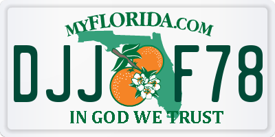 FL license plate DJJF78