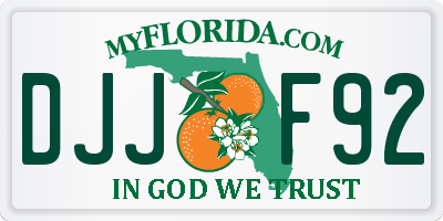 FL license plate DJJF92
