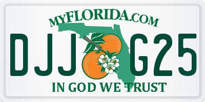 FL license plate DJJG25