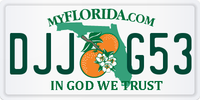 FL license plate DJJG53