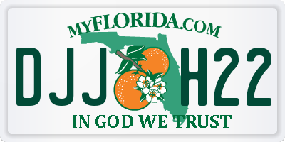 FL license plate DJJH22