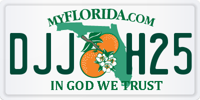 FL license plate DJJH25