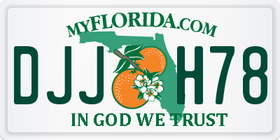 FL license plate DJJH78