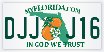 FL license plate DJJJ16