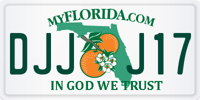 FL license plate DJJJ17