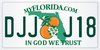 FL license plate DJJJ18
