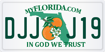 FL license plate DJJJ19
