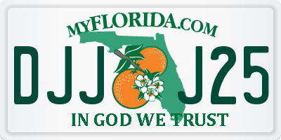 FL license plate DJJJ25