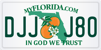 FL license plate DJJJ80