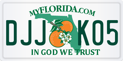 FL license plate DJJK05