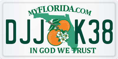 FL license plate DJJK38