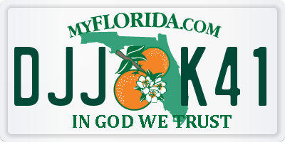 FL license plate DJJK41