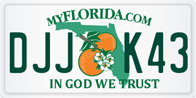 FL license plate DJJK43