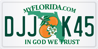 FL license plate DJJK45