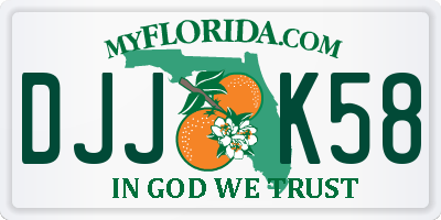 FL license plate DJJK58