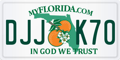 FL license plate DJJK70