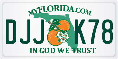 FL license plate DJJK78