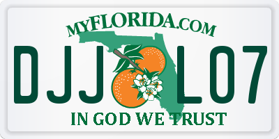 FL license plate DJJL07
