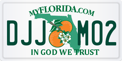 FL license plate DJJM02