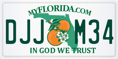 FL license plate DJJM34