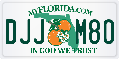 FL license plate DJJM80