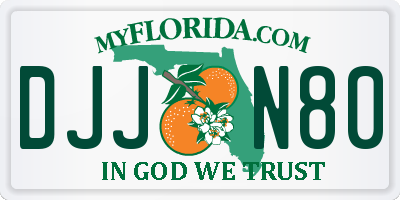 FL license plate DJJN80