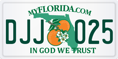 FL license plate DJJO25