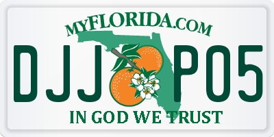 FL license plate DJJP05
