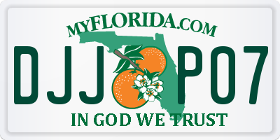 FL license plate DJJP07