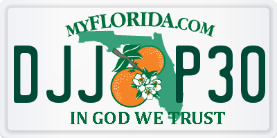 FL license plate DJJP30