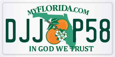 FL license plate DJJP58